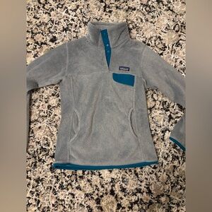 Patagonia // Grey & Blue Fuzzy Material